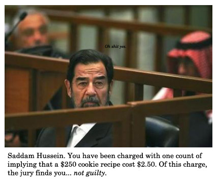 saddam not guilty