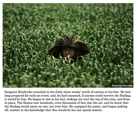 hiding in the corn